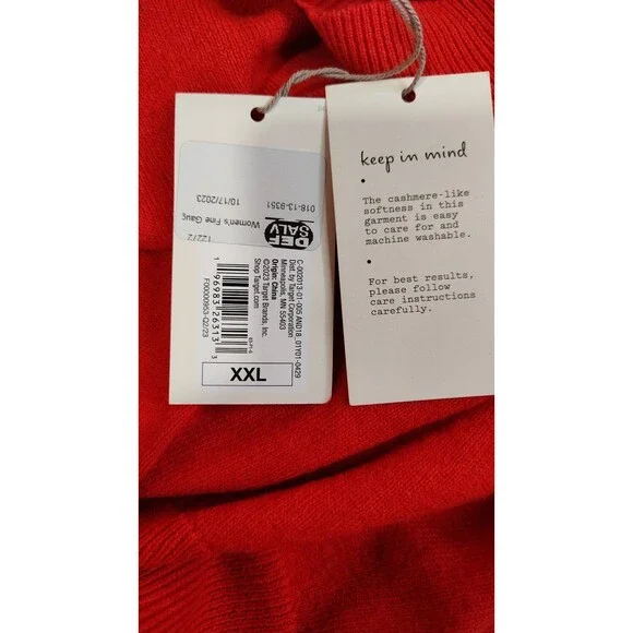 a new day Fine Gauge V-Neck Sweater Red XXL - Picture 6 of 6